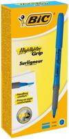 Bic markeerstift Highlighter Grip blauw, doos met 12 stuks - thumbnail