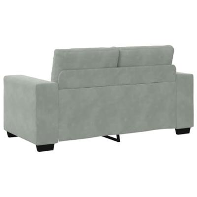 Loveseat bank 120 cm fluweel lichtgrijs Loveseat bank 120 cm fluweel lichtgrijs