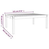Tuintafel 121x82,5x45 cm massief grenenhout - thumbnail
