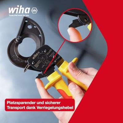 Wiha 46674 Kabelsnijder Geschikt voor (striptechniek) Aluminium- en koperkabel, een- en meerdraads 34 mm 300 mm²