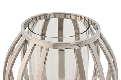 Kaarshouder Home ESPRIT Zilverkleurig Kristal Staal 19 x 19 x 19 cm