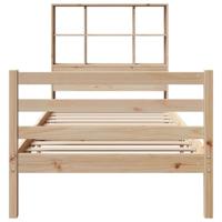Bed met boekenkast zonder matras massief grenenhout 90x200 cm - thumbnail