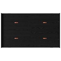 Opbergbedframe met lade Zwart eiken 120 x 190 cm Bewerkt hout - thumbnail