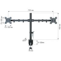 Techly ICA-LCD-382-D 27 inch klem zwart flatscreen houder voor bureau (klem, 20 kg, 40,6 cm (16 inch), 68,6 cm (27 inch), 100 x 100 mm, zwart) - thumbnail