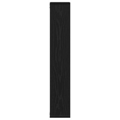 Wandplank 36x16x90 cm bewerkt hout zwart eikenkleurig