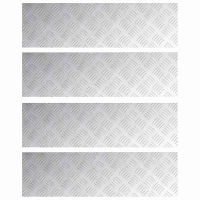 VidaXL Trap tread rechthoekig 4 pcs zilver 70 x 20 cm aluminium