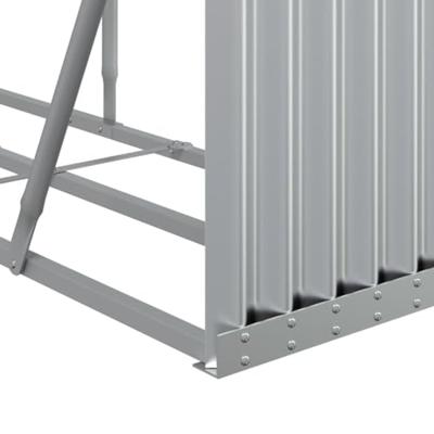 VidaXL Haardhoutopslag 234x45x100 cm gegalvaniseerd staal zilverkleur