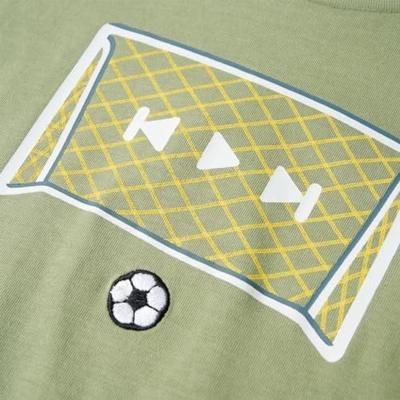 Kindershirt met doelprint 104 lichtkakikleurig