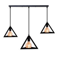 Homestyle Pro MK018-B Industriële Pyramide Hanglampen Zwart/Metaal - thumbnail