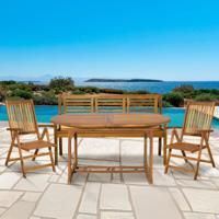 Artistiq Living Tuinset 'Larissa' 2 stoelen + 1 bank + 1 uitschuifbare tafel, Acaciahout - thumbnail