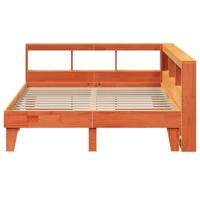 Bed met boekenkast zonder matras grenenhout wasbruin 140x200 cm - thumbnail