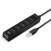 ACT AC6215 HighSpeed USB Hub 2.0 | 7x USB-A | 480 Mbps | On/Off Switch | Zwart - thumbnail