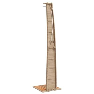 Buitendouche 55x60x224 cm poly rattan en acaciahout beige - thumbnail