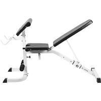 Verstelbare fitnessbank met Curlrack wit - thumbnail