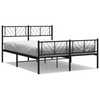 Bedframe met hoofd- en voeteneinde metaal zwart 120x200 cm - thumbnail