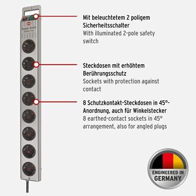 Brennenstuhl Stekkerdoos SuperSolid Line | 8 voudig | 1153340118 - 1153340118 - thumbnail