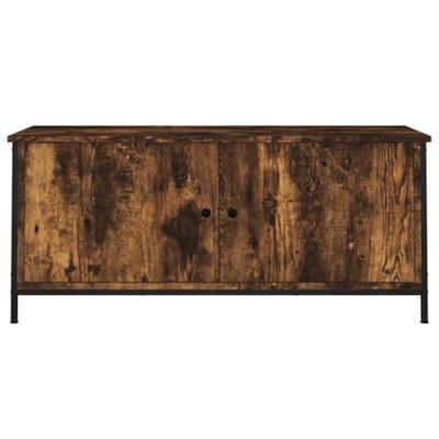 Tv-meubel 102x35x45 cm bewerkt hout gerookt eikenkleurig - thumbnail