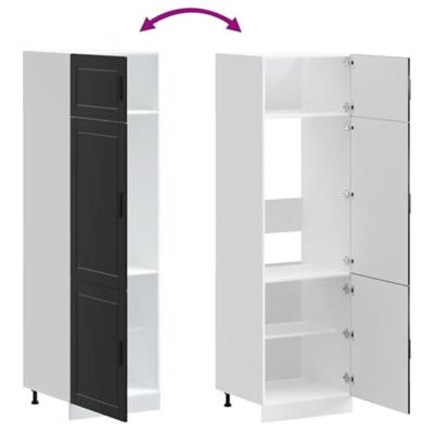 Keukenkast Porto bewerkt hout zwart