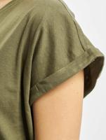 Urban Classics / t-shirt Ladies Organic Extended Shoulder in olijfgroen - thumbnail
