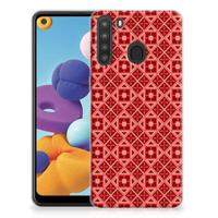 Samsung Galaxy A21 | TPU bumper | Batik Rood - thumbnail