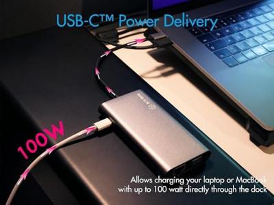 ICY BOX IB-DK4040-CPD notebook dock & poortreplicator Bedraad