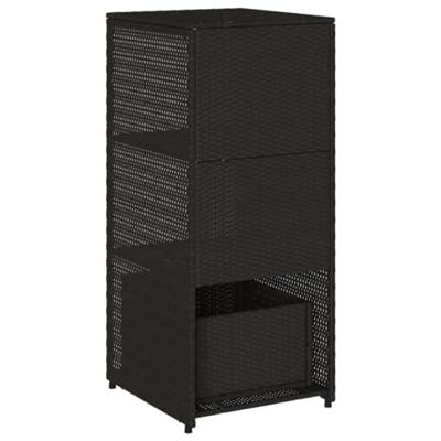 Tuinkast 50x55x115 cm poly rattan zwart