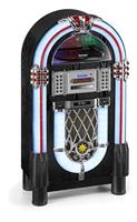 Karcher JB 6608D Jukebox (met platenspeler - CD-speler en Bluetooth Audio Streaming, FM en DAB+ radio met zendergeheugen, MP3-weergave via USB of SD-kaart, Lightshow) zwart - thumbnail