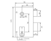Slot Yale YAV37G 12,5 x 7 x 18 Wit Staal Deuren - thumbnail