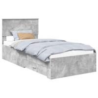 Bedframe met hoofdeinde Beton Grijs 90 x 190 cm Bewerkt hout - thumbnail