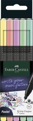 Faber Castell Fineliner Grip 0,4mm - etui 5 stuks Pastel