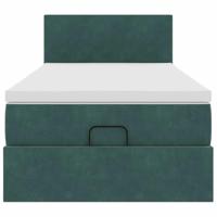 Ottoman bed met matras 90x200cm fluweel donkergroen - thumbnail