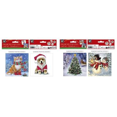 Grafix Maak je eigen kerst kaarten diamond painting, 2st.