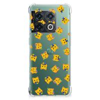 Doorzichtige Silicone Hoesje voor OnePlus 10 Pro Katten Emojis - thumbnail