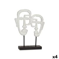 Decoratieve figuren Gezicht Wit 27 x 32,5 x 10,5 cm (4 Stuks) - thumbnail