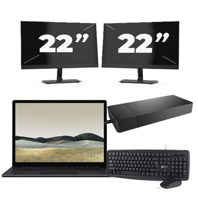 Microsoft Surface Laptop 3 - Intel Core i5-10e Generatie - 13 inch - 16GB RAM - 256GB SSD - Windows 11 Home + 2x 22 inch Monitor Microsoft Surface Laptop 3 - Intel Core i5-10e Generatie - 13 inch - 16GB RAM - 256GB SSD - Windows 11 Home + 2x 22 inch Monitor