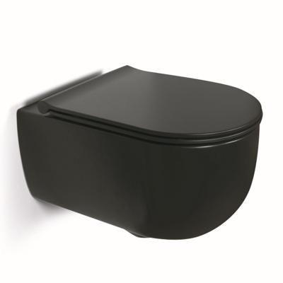 Wandcloset AquaSplash Turbo Rimless 53x34 cm Mat Zwart Aquasplash