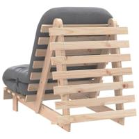 Futon slaapbank met matras 70x206x11 cm massief grenenhout - thumbnail