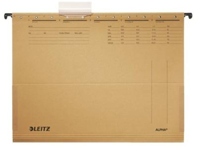 Hangmap Leitz - Alpha - A4 - V-bodem - Met balgen aan de zijkanten - Bruin