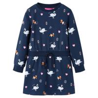 VidaXL Kinderjurk met lange mouwen 104 marineblauw - thumbnail