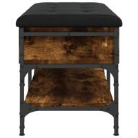 Schoenenbank 82x42x45 cm bewerkt hout gerookt eikenkleurig - thumbnail