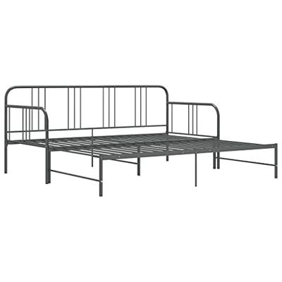 VidaXL Slaapbankframe uittrekbaar metaal grijs 90x200 cm