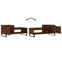 Salontafel 100x50x45 cm bewerkt hout bruineiken - thumbnail