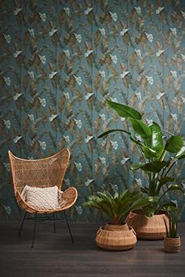 Livingwalls Metropolitan Stories. Travel Stories - Petrol - Floral - 392183