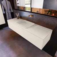 Badkamermeubelset Mondiaz Erin 150 cm met 1 Lade met RIDGE Wastafel Midden Linen Zonder Kraangaten Greeploos Mat Linen - thumbnail