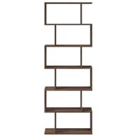 Kamerscherm / boekenkast 6-laags 70x24x193 cm hout bruin eiken - thumbnail