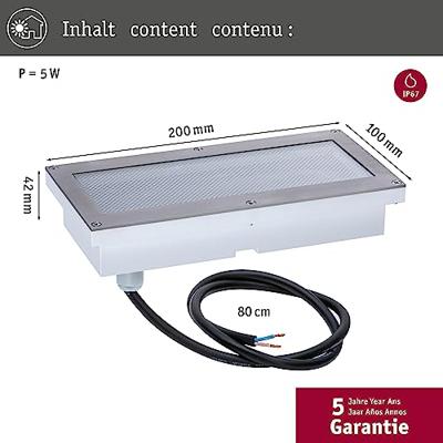 Paulmann Brick 94337 Vloerinbouwlamp LED vast ingebouwd LED 5 W Aluminium, Grijs