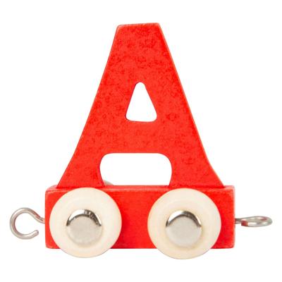 Small Foot - houten lettertrein rood - a - 12 stuks