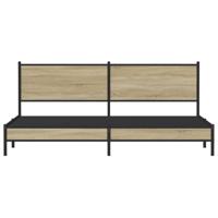 Bedframe zonder matras metaal sonoma eikenkleur 200x200 cm - thumbnail