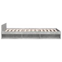 Bedframe met lade bewerkt hout betongrijs 90x190 cm - thumbnail