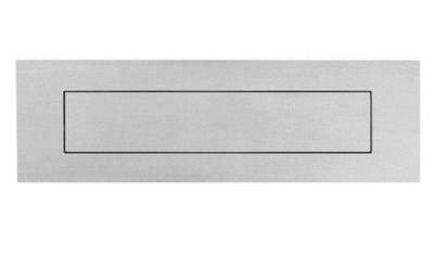 Hardbrass Briefplaat rechthoek geveerd 300x80mm - RVS